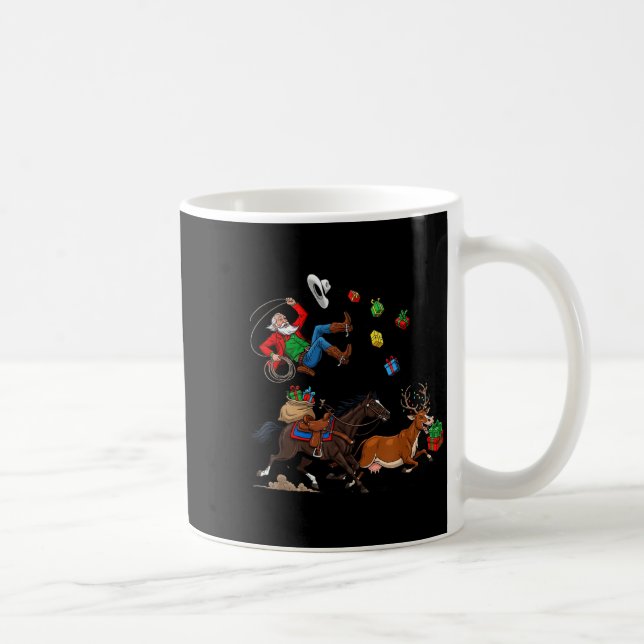 Caneca De Café Funny Cowboy Santa Christmas Holiday Western Style (Direita)