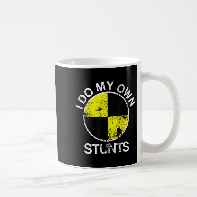 Caneca De Café Funny Craest Dummy I Do My Own Stunts  (Direita)