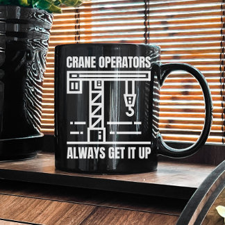 Caneca De Café Funny Crane | Construção de local de trabalho Humo