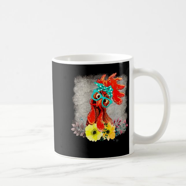 Caneca De Café Funny Crazy Chicken Lady Word Art  (Direita)