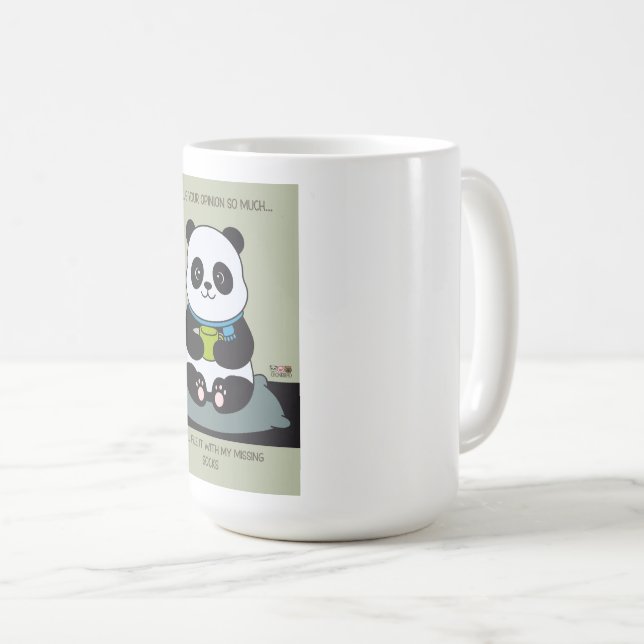Caneca De Café Funny Custom Sarcastic Panda Opinion Coworker Gift (Frente Esquerda)