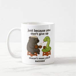 Caneca De Café Funny, cute, cartoon animal snake short quote gift