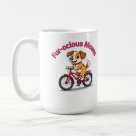 Caneca De Café **Funny Cycling Dog – Cute Dog Riding a Bicycle Il