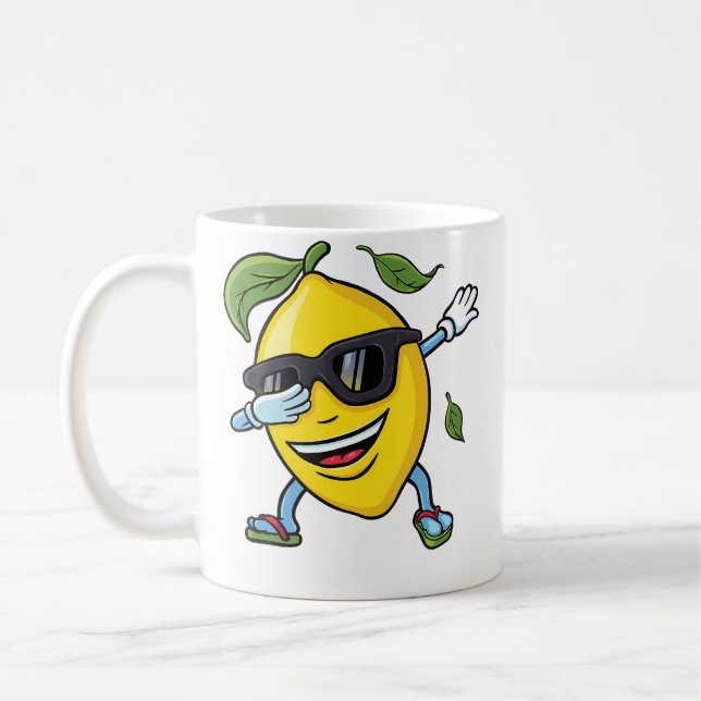Caneca De Café Funny Dabbing Lemon Summer Camp Vacation Beach Men (Esquerda)