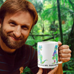 Caneca De Café Funny Daddysaurus T-Rex<br><div class="desc">"Daddysaurus Rex" um T Rex colorido divertido como você nunca viu antes. O presente perfeito para o pai deste Dia dos Pais. Este design de dinossauro psicodélico tem um modelo fácil de usar para que você possa personalizar esta caneca. Este slogan divertido combinado com uma ilustração psíquica tiranossaurus rex aquarela,...</div>