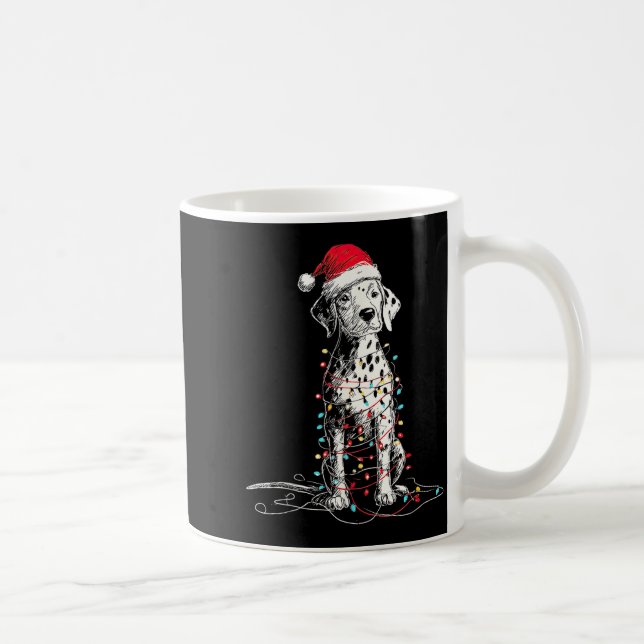 Caneca De Café Funny Dalmatian Christmas Graphics Dog Lights Love (Direita)