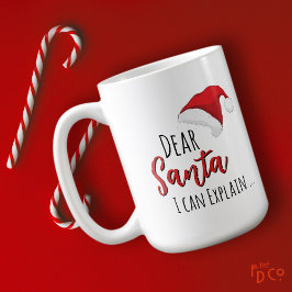 Caneca De Café Funny Dear Santa (I can Explain ...) Customizable 