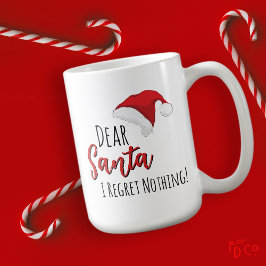 Caneca De Café Funny Dear Santa (I Regret Nothing!) Customizable 