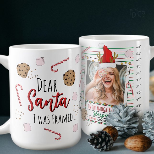 Caneca De Café Funny Dear Santa (I was Framed) Mugshot Christmas (Criador carregado)