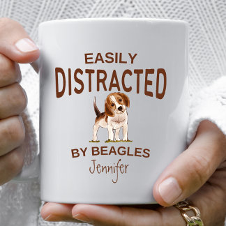 Caneca De Café Funny distraída por Beagles Personalizada