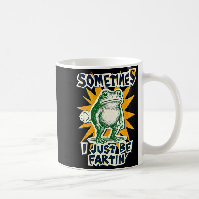 Caneca De Café Funny DIY Fartin Sometimes Collage I Just Frog Pos (Direita)