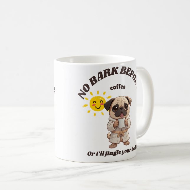 Caneca De Café Funny Dog Christmas Mug – No Bark Before Coffe (Frente Esquerda)