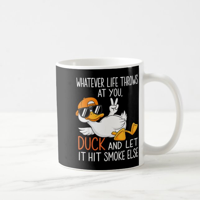 Caneca De Café Funny Duck Graphic Tees Men Women Funny Quote  (Direita)