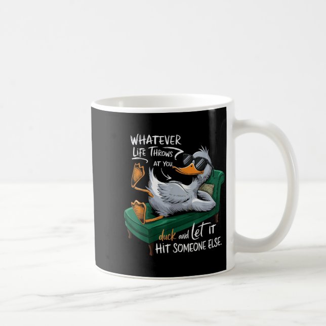 Caneca De Café Funny Duck Graphic Tees Men Women Teens Funny Quot (Direita)