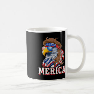 Caneca De Café Funny Eagle Mullet 4 De Julho Norte-Americano Flag