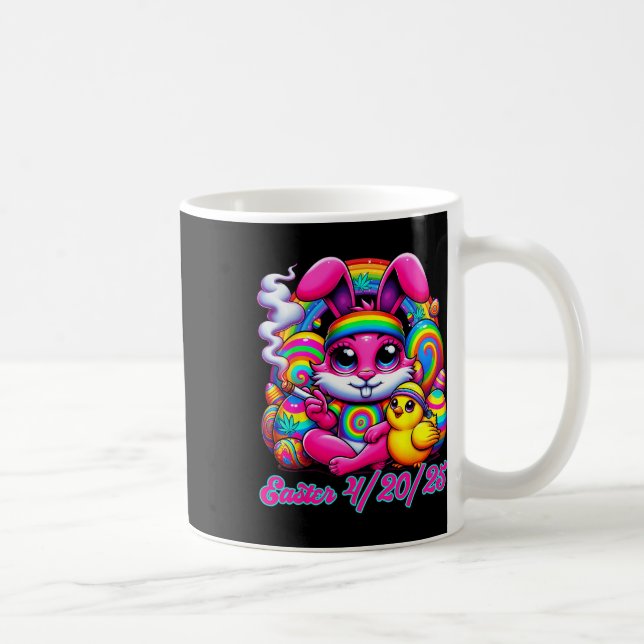 Caneca De Café Funny Easter Bunny Chick Smoking  (Direita)