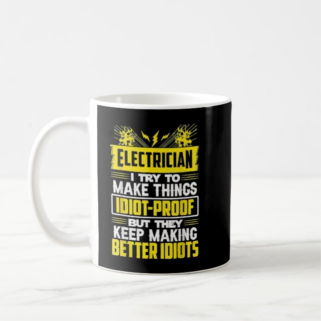 Caneca De Café Funny Electrician Art Men Dad Lineman Electronics  (Esquerda)
