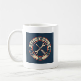 Caneca De Café Funny Elevator Technician Gift - Mechanic Life Log