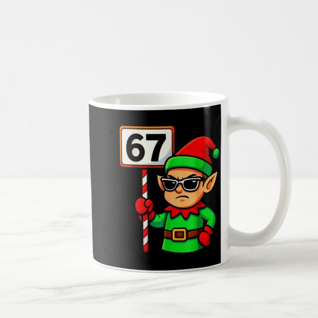 Caneca De Café Funny Elf Six Seven 6 7 Meme Christmas Costume 67  (Direita)