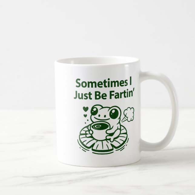 Caneca De Café Funny Farting Frog Froglet Fart Sometimes I Just B (Direita)