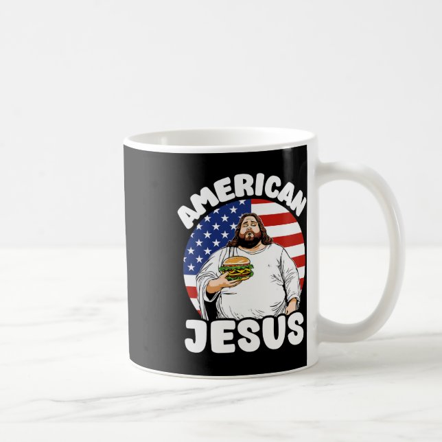 Caneca De Café Funny Fat American Jesus Hamburger Sarcástico 4º O (Direita)