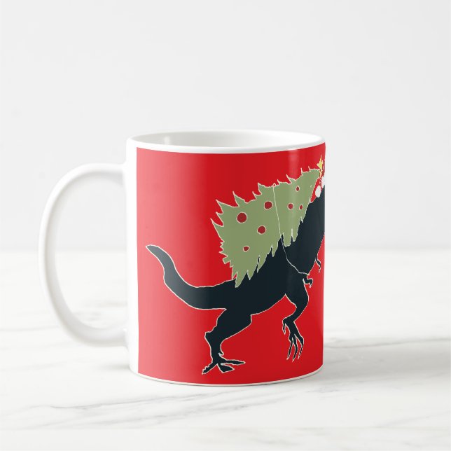 Caneca De Café Funny Festive Dino Christmas (Esquerda)