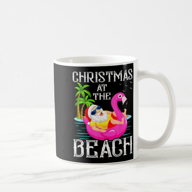 Caneca De Café Funny Flamingo Float Santa Claus Christmas At The  (Direita)