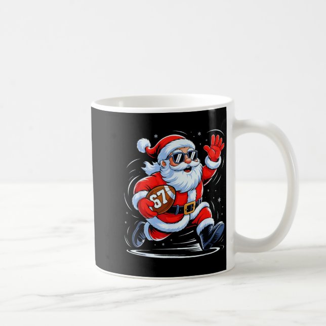 Caneca De Café Funny Football Santa 67 Christmas Xmas Holiday Boy (Direita)