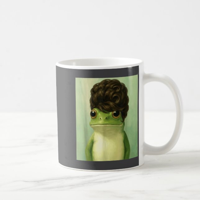 Caneca De Café Funny Frog Beehive Bob Haircut Meme  (Direita)