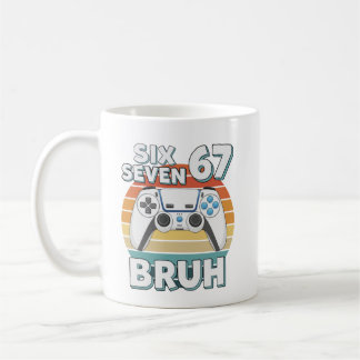 Caneca De Café Funny Gaming Six Seven 67 Bruh Gamer Boy for Men B