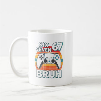 Caneca De Café Funny Gaming Six Seven 67 Bruh Gamer Boy for Men B