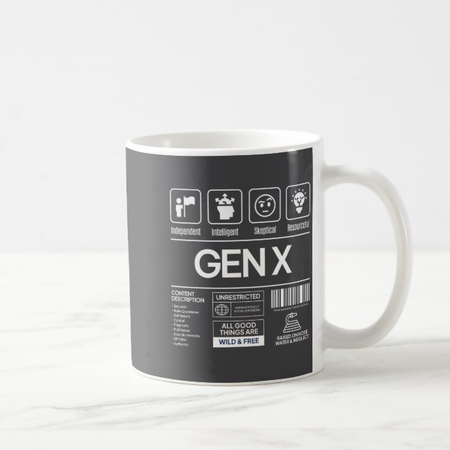 Caneca De Café Funny Generation X Characteristics Mens Navy  (Direita)