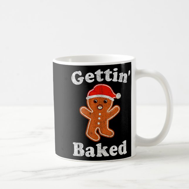 Caneca De Café Funny Gingerbread Man Gettin Baked Cookie Baking C (Direita)