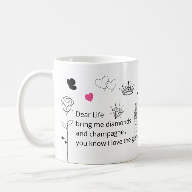 Caneca De Café Funny Glam Quote Mug (Esquerda)
