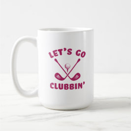 Caneca De Café Funny Golf Club Humor Moderno Golfer Sports Rosa