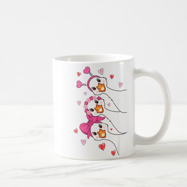 Caneca De Café Funny Goose Happy Valentine Goose Cute Heart Lover (Direita)