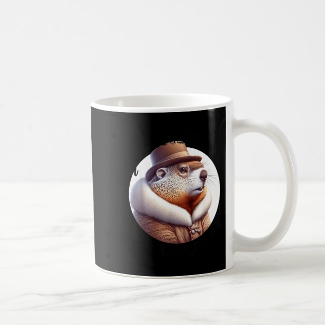 Caneca De Café Funny Goundhog Graphic  (Direita)