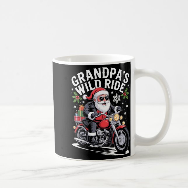 Caneca De Café Funny Grandpa's Biker Ride Christmas Motorcycle Sa (Direita)