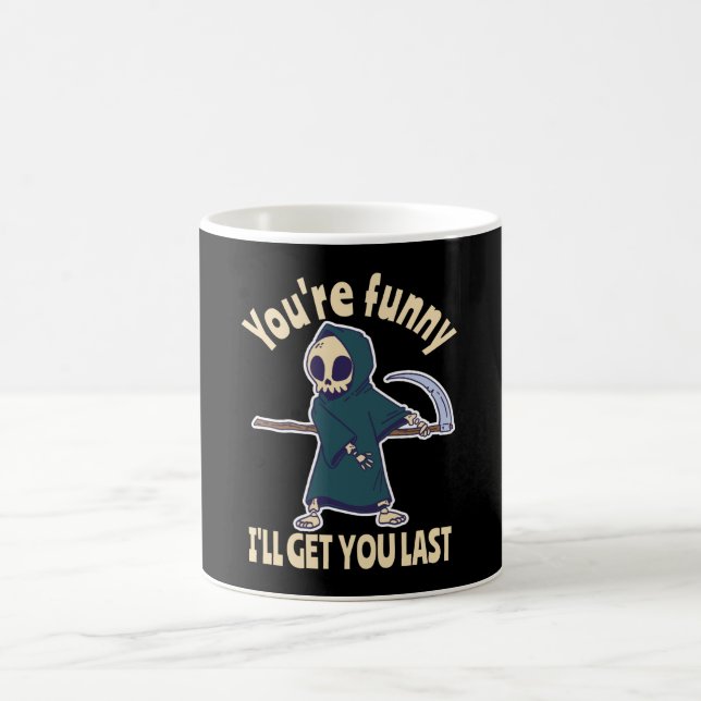 Caneca De Café Funny Grim Reaper Skeleton Halloween Costume (Centro)
