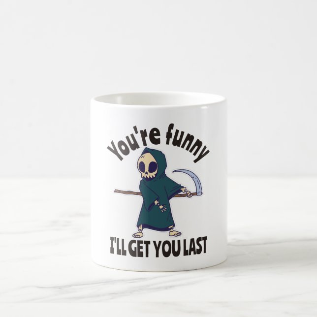 Caneca De Café Funny Grim Reaper Skeleton Halloween Costume (Centro)