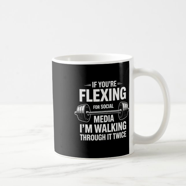 Caneca De Café Funny Gym Flexing Workout Bodybuilding 1 (Direita)