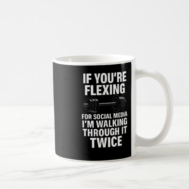 Caneca De Café Funny Gym Flexing Workout Bodybuilding 2 (Direita)