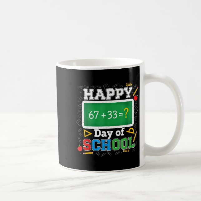 Caneca De Café Funny Happy 100 Days Of School Math Teacher Six Se (Direita)