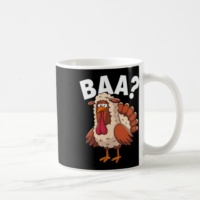 Caneca De Café Funny Happy Thanksgiving Turkey A Lamb Costume  (Direita)