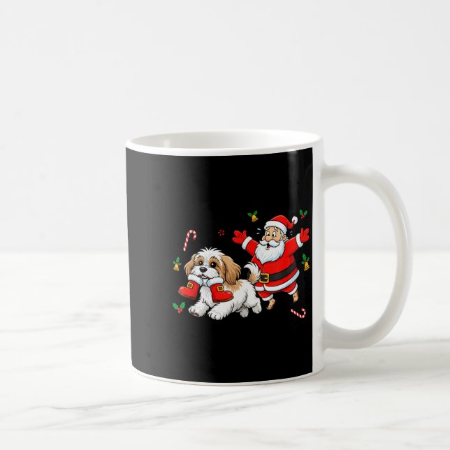 Caneca De Café Funny Havanese Santa Claus Boots Christmas Womens  (Direita)