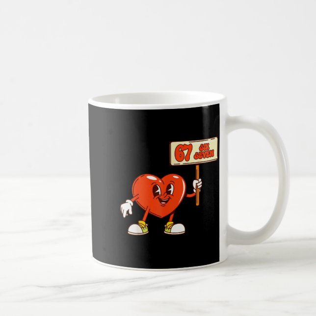Caneca De Café Funny Hearts 67 Valentine Six Seven Meme Gen Alpha (Direita)