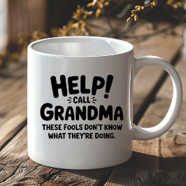 Caneca De Café Funny Help Call Grandma Gift Grandmother 