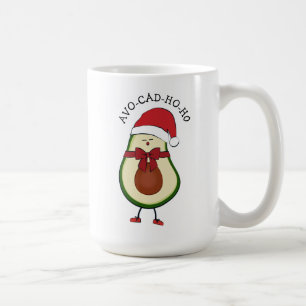 Caneca De Café Funny Holiday Gift Red Santa Hat Avocado