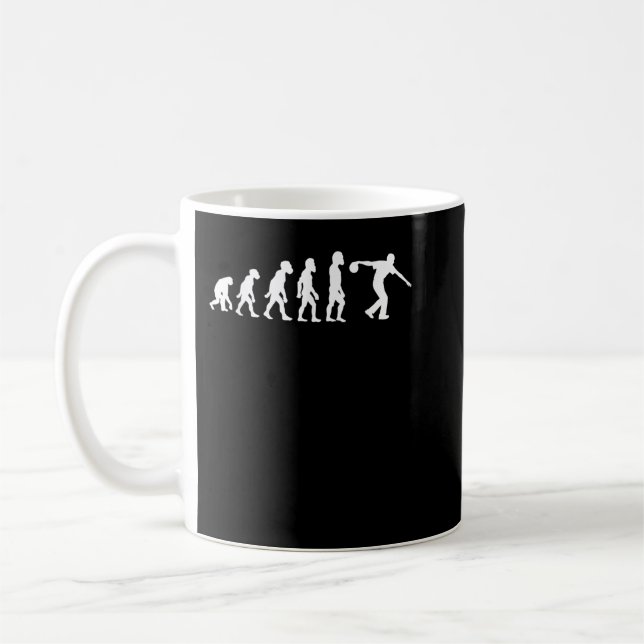 Caneca De Café Funny Human Bowling Evolution Pin Ball Bowler Play (Esquerda)