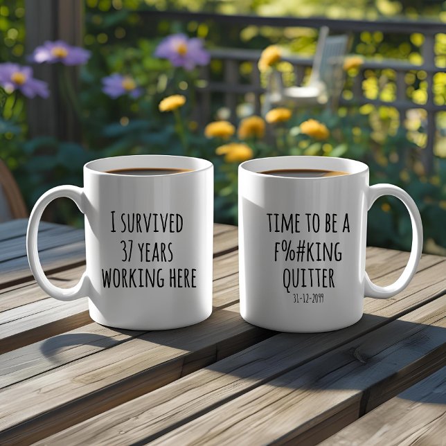 Caneca De Café Funny I Survived XX Year Quitter Retirement Gift (Criador carregado)